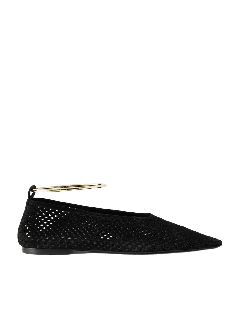 Jil Sander Ballerina Laser-cut Suede Flats