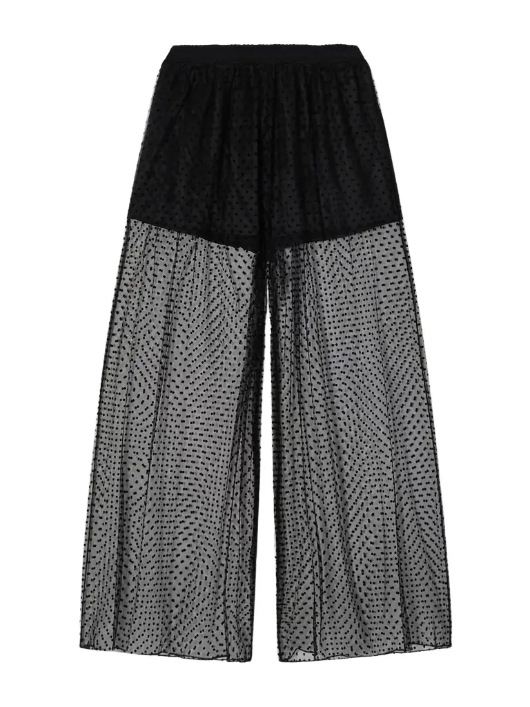 Alaïa Polka-dot Fil Coupé Organza Wide-leg Pants