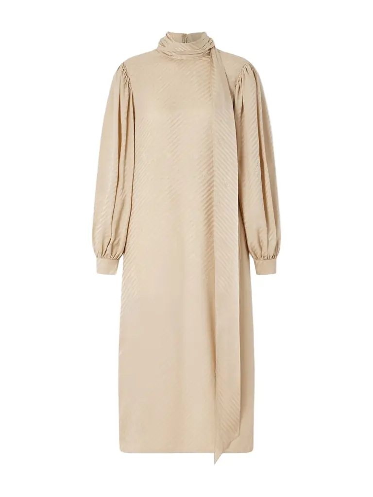 Gucci Tie-detailed Silk-jacquard Midi Dress