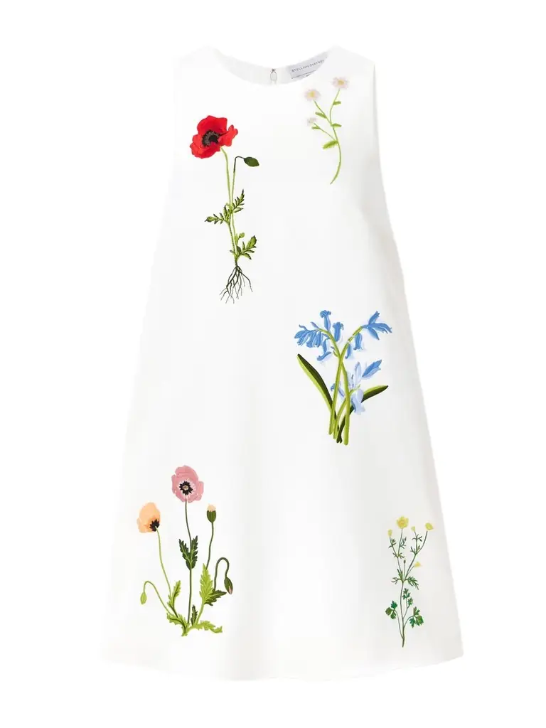 Stella McCartney Embroidered Crepe Mini Dress