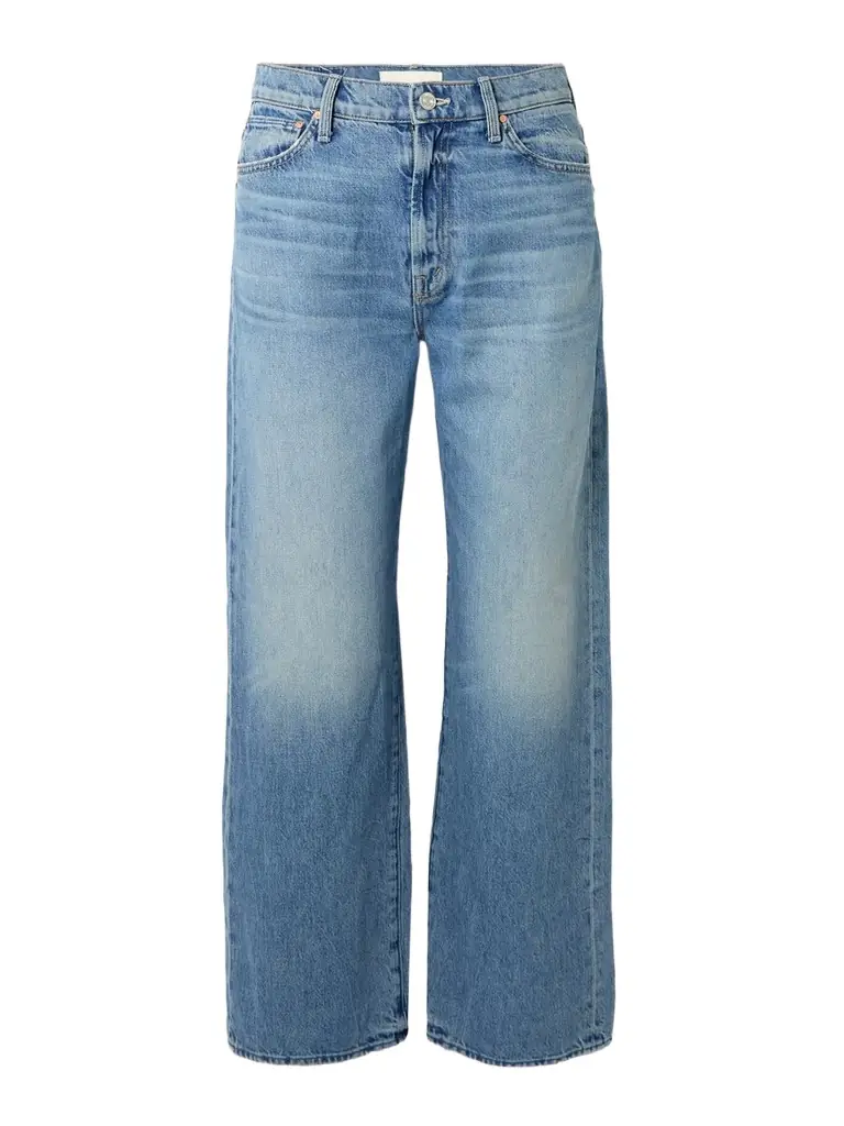 Mother The Dodger Flood Embroidered Mid-rise Straight-leg Jeans