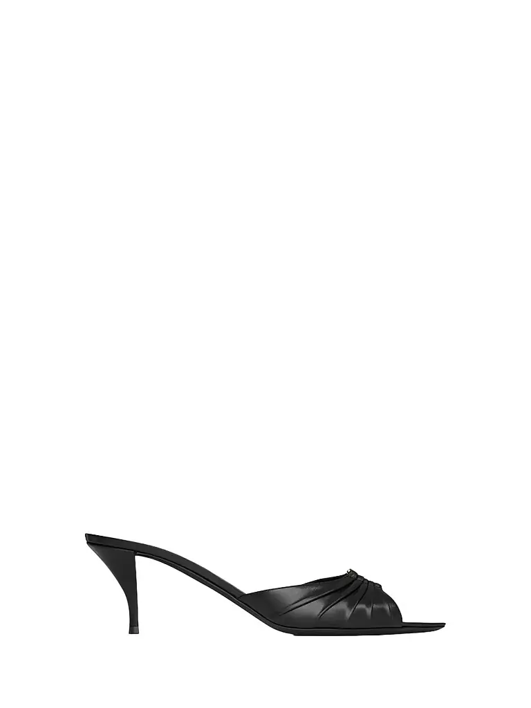 Saint Laurent Women's Babylone Mules in Smooth Leather - Black