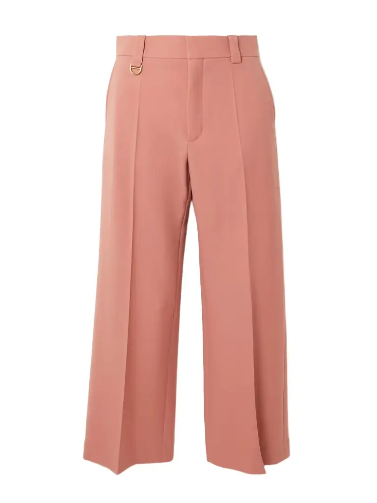 Chloé Cropped Wool-gabardine Wide-leg Pants