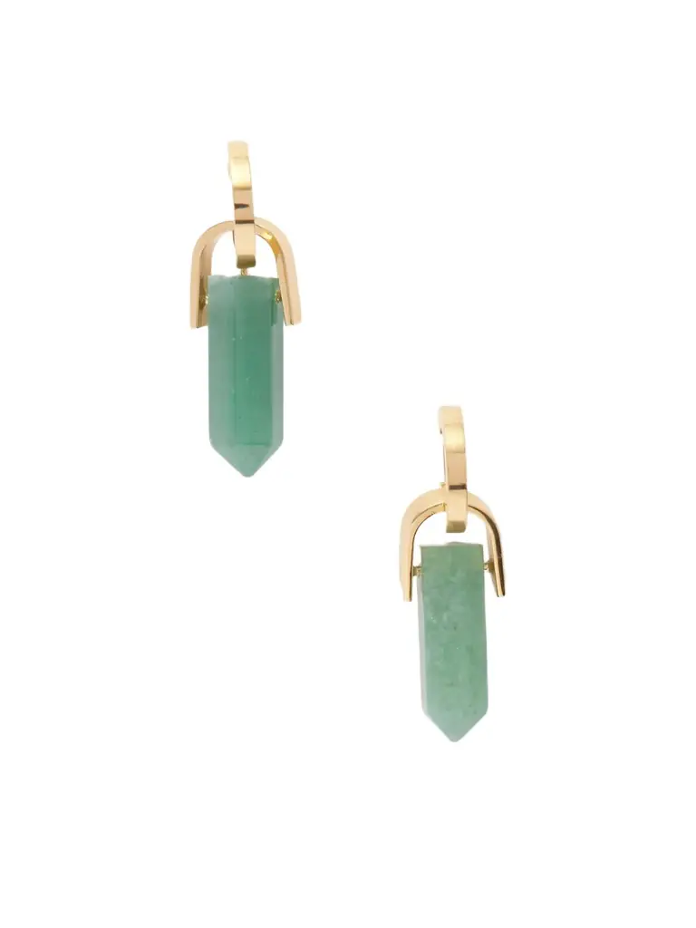 La DoubleJ Pillar Gold-plated Aventurine Earrings