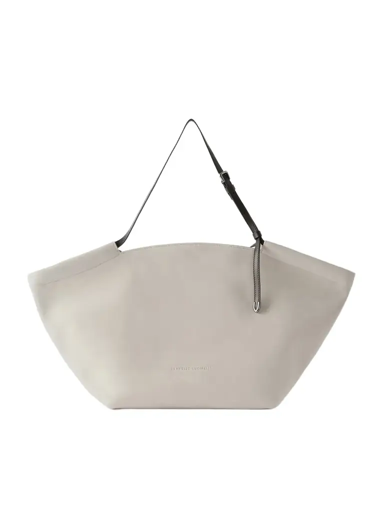 Brunello Cucinelli Leather-trimmed Suede Tote