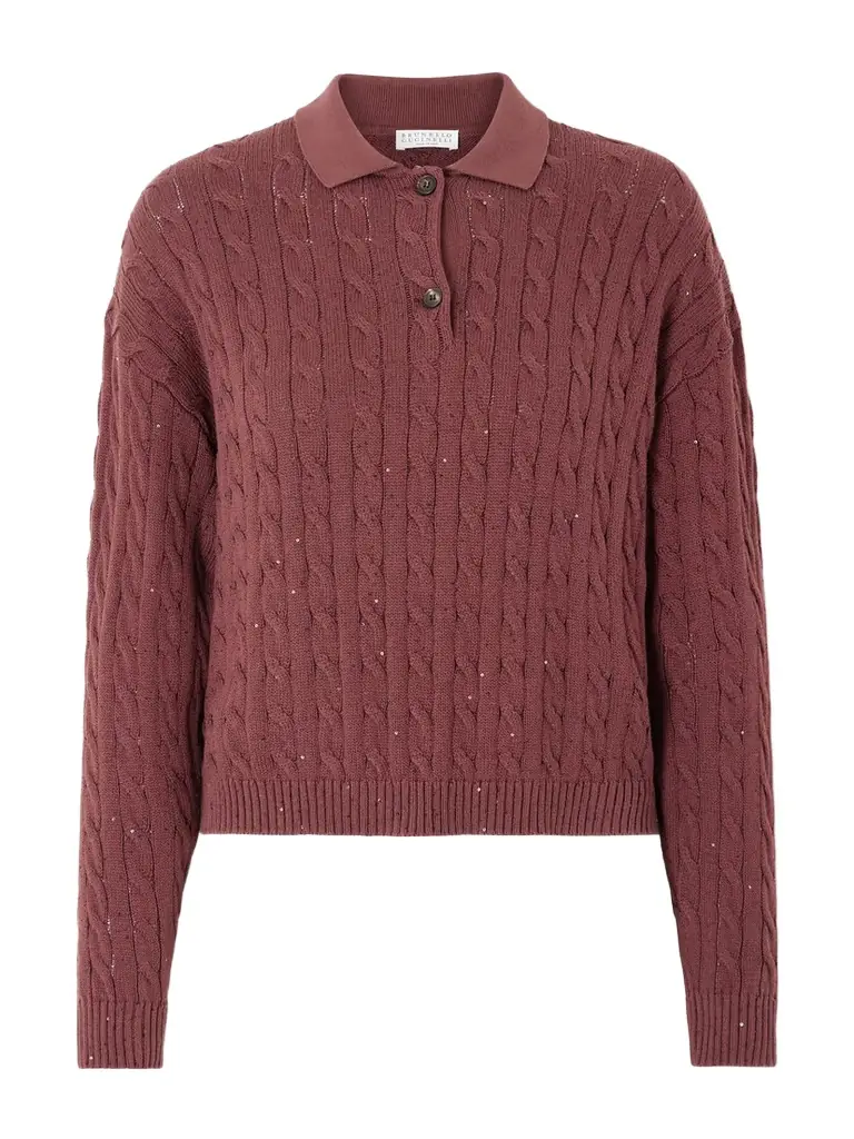 Brunello Cucinelli Sequined Cable-knit Cotton-blend Sweater
