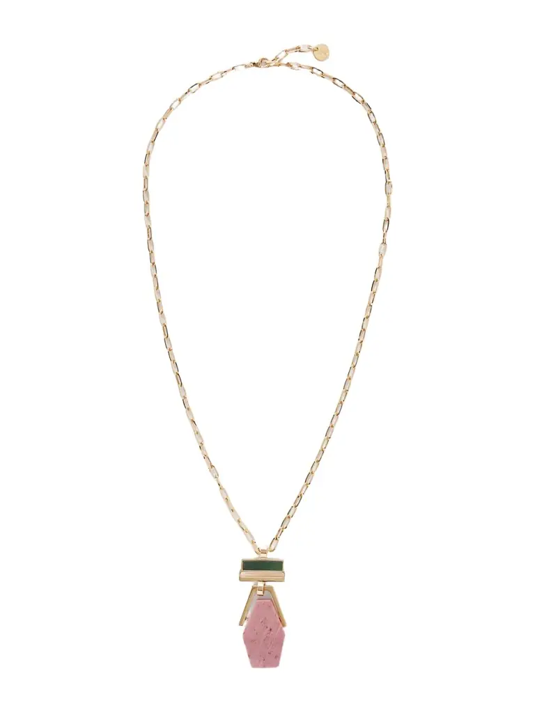 La DoubleJ Bridge Portal Gold-plated, Thulite And Zoisite Necklace