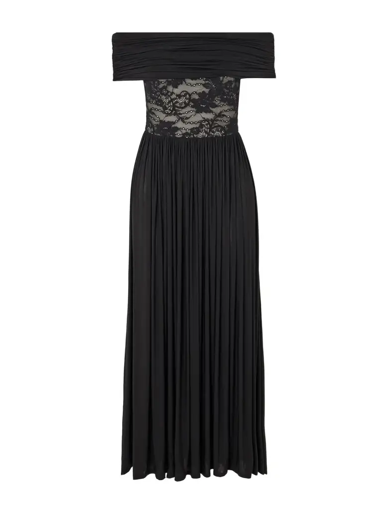 Zimmermann Off-the-shoulder Lace-trimmed Gathered Stretch-jersey Maxi Dress