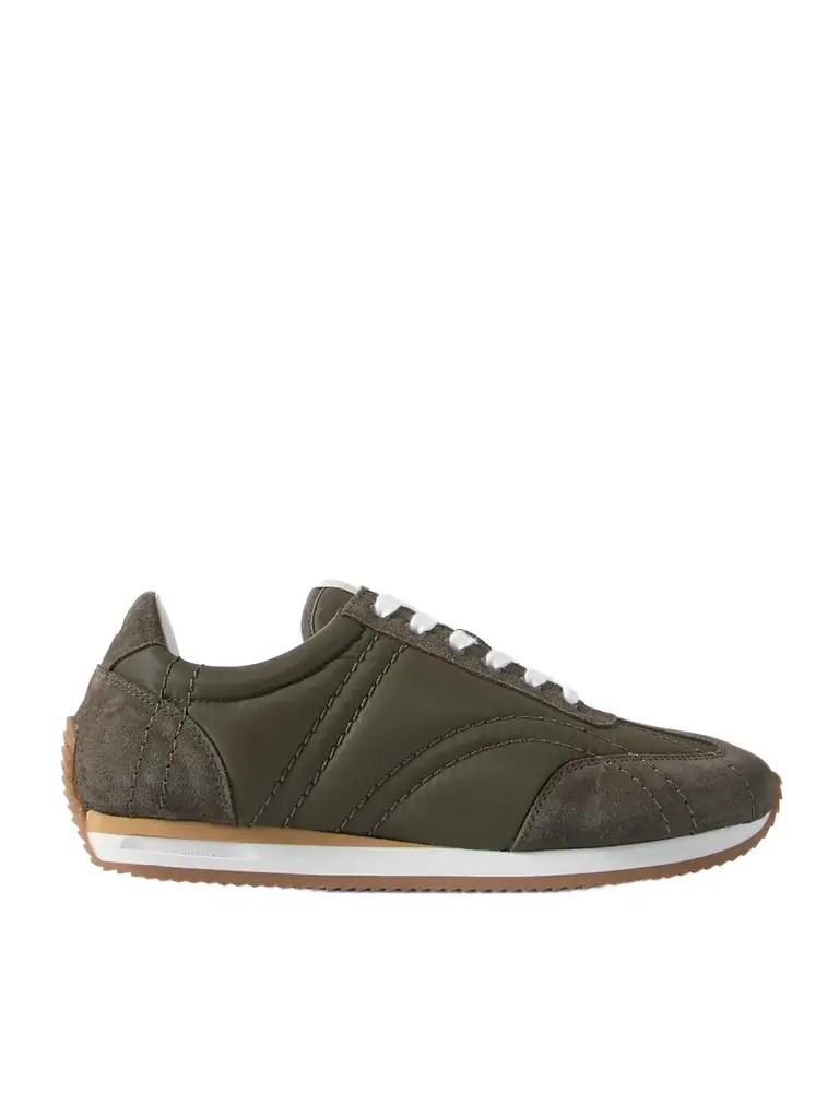 TOTEME The Sport Suede And Twill Sneakers