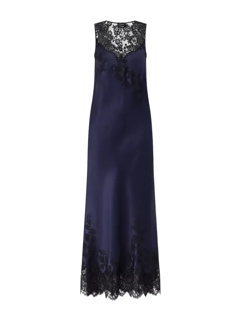 Carine Gilson Lace-trimmed Silk-satin Nightdress