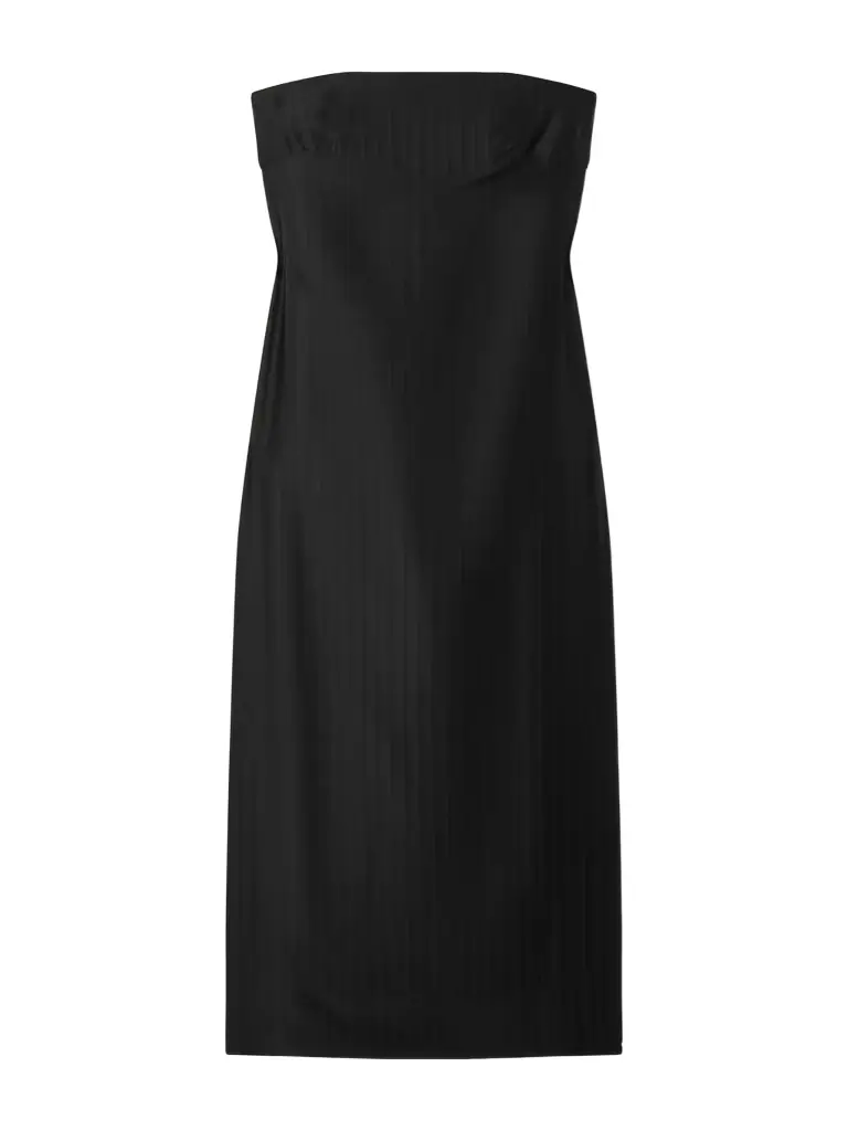 Loulou de Saison Giulia Strapless Paneled Satin Midi Dress