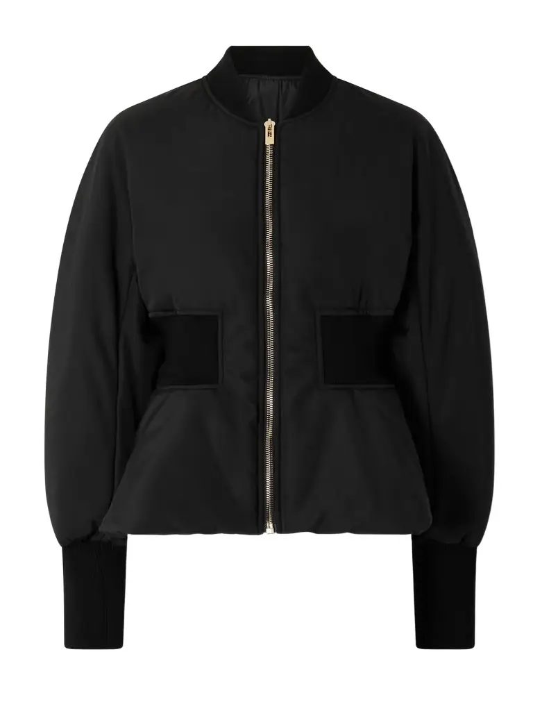Alaïa Peplum Shell Bomber Jacket