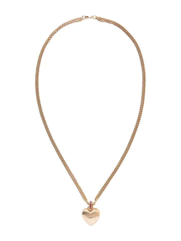 Roxanne Assoulin Textured Heart Gold-tone Necklace