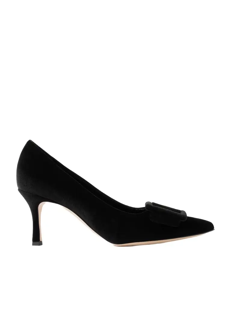 Manolo Blahnik Maysale 70 Buckled Velvet Pumps
