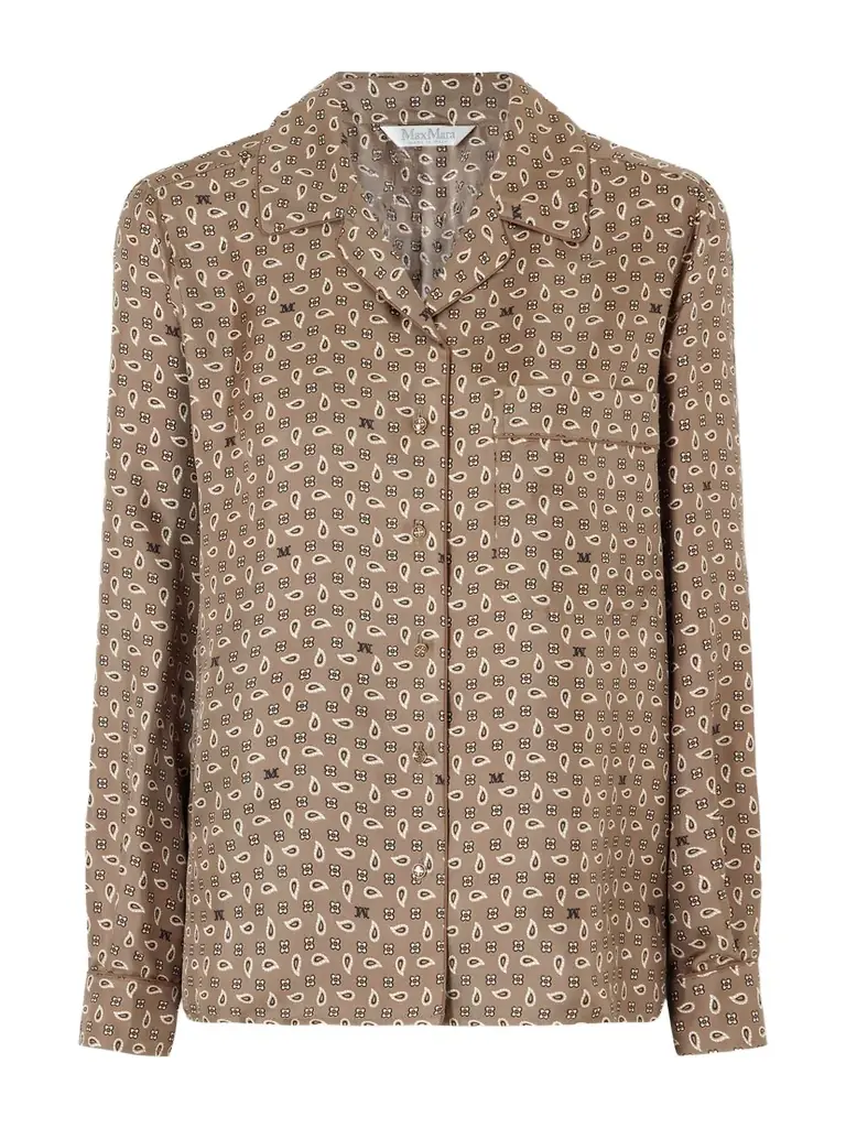Max Mara Printed Silk-twill Shirt