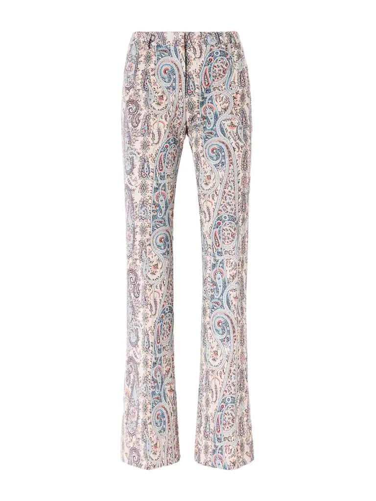 Etro Paisley-jacquard Cotton-blend Flared Pants