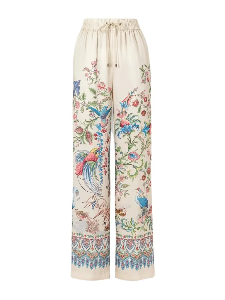 Etro Printed Satin-twill Wide-leg Pants