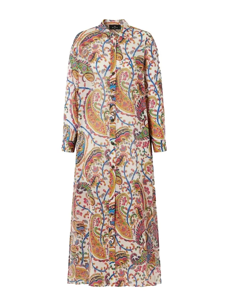Etro Belted Paisley-print Cotton-voile Midi Shirt Dress