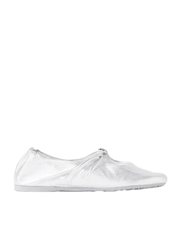 Loewe Pebble Metallic Leather Ballet Flats