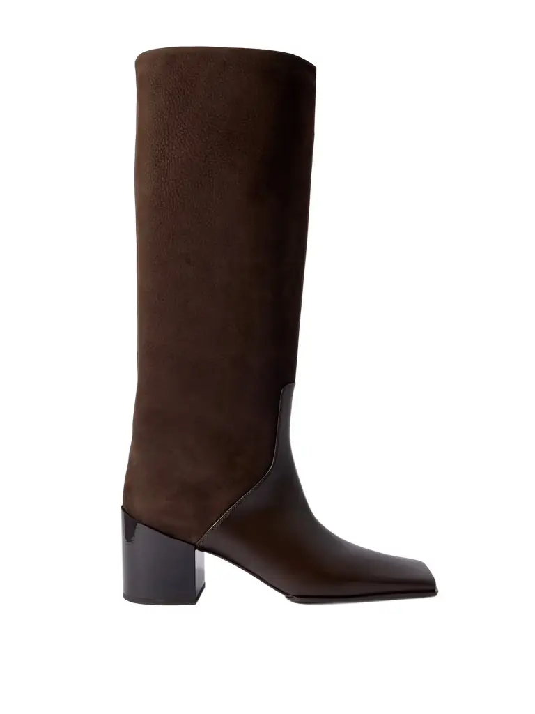 Alaïa Nubuck And Leather Knee Boots