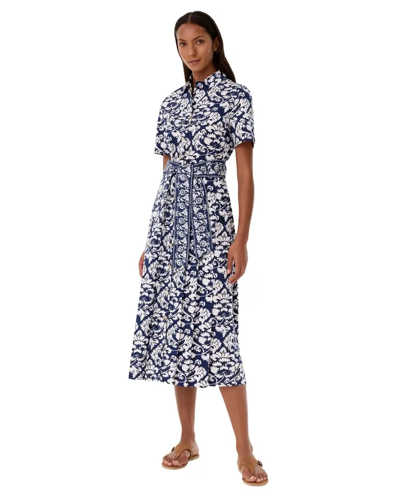 Emporio Sirenuse Claudia Dress in Lotus Flower Print
