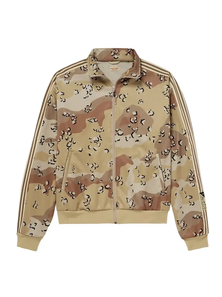 KAPITAL Striped Webbing-Trimmed Printed Jersey Track Jacket - Men