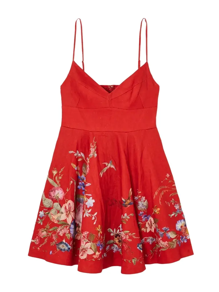 Zimmermann Patience Floral-print Linen Midi Dress