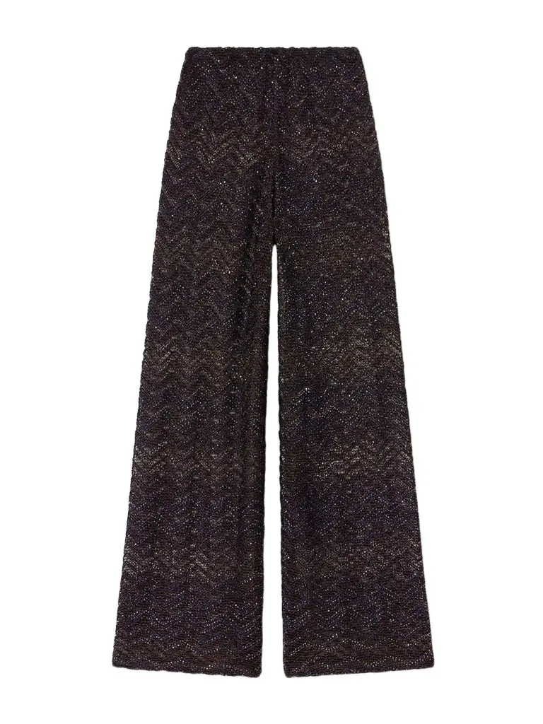 Missoni Sequin-embellished Crochet-knit Wide-leg Pants