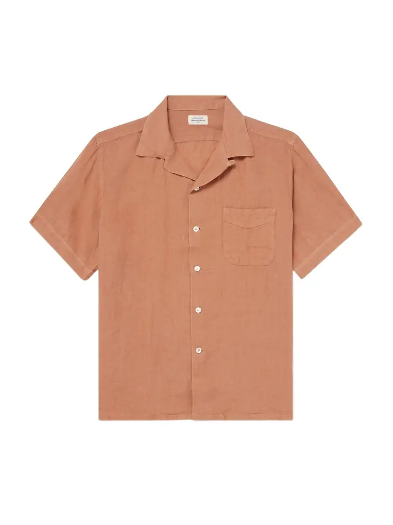 Hartford Palmito Mc Convertible-Collar Linen Shirt - Men
