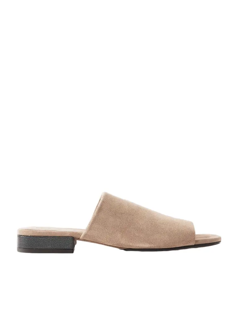 Brunello Cucinelli Embellished Suede Sandals