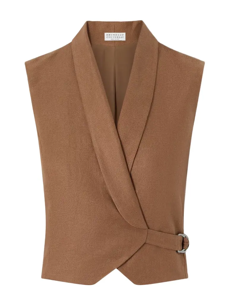 Brunello Cucinelli Linen-twill Wrap Vest