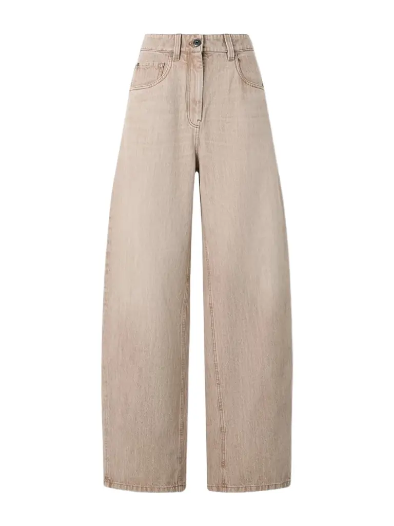 Brunello Cucinelli Embellished High-rise Wide-leg Jeans