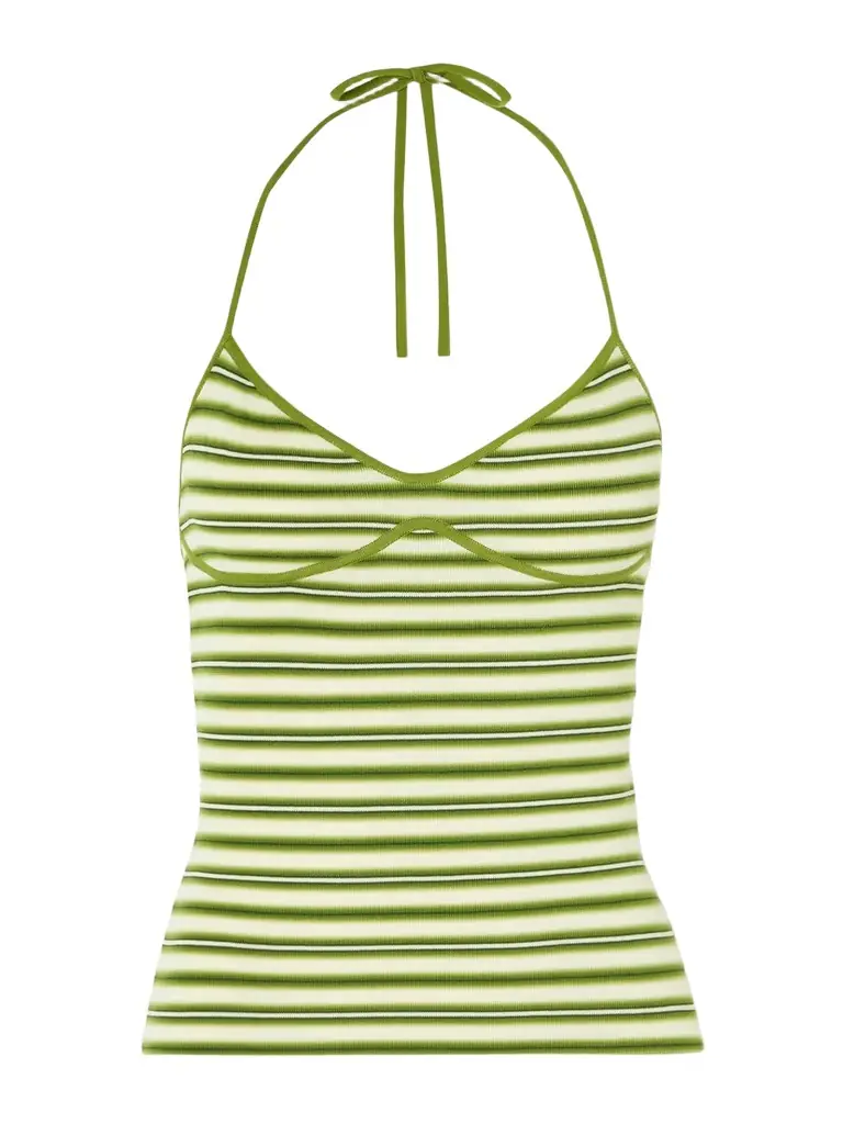 Faithfull Citara Ribbed Cotton-blend Halterneck Top