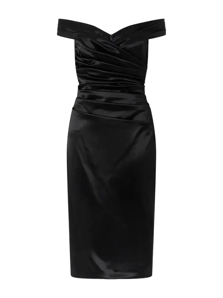 Dolce & Gabbana Off-the-shoulder Draped Satin Midi Dress