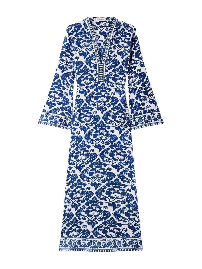Emporio Sirenuse Jenna Printed Silk-voile Kaftan