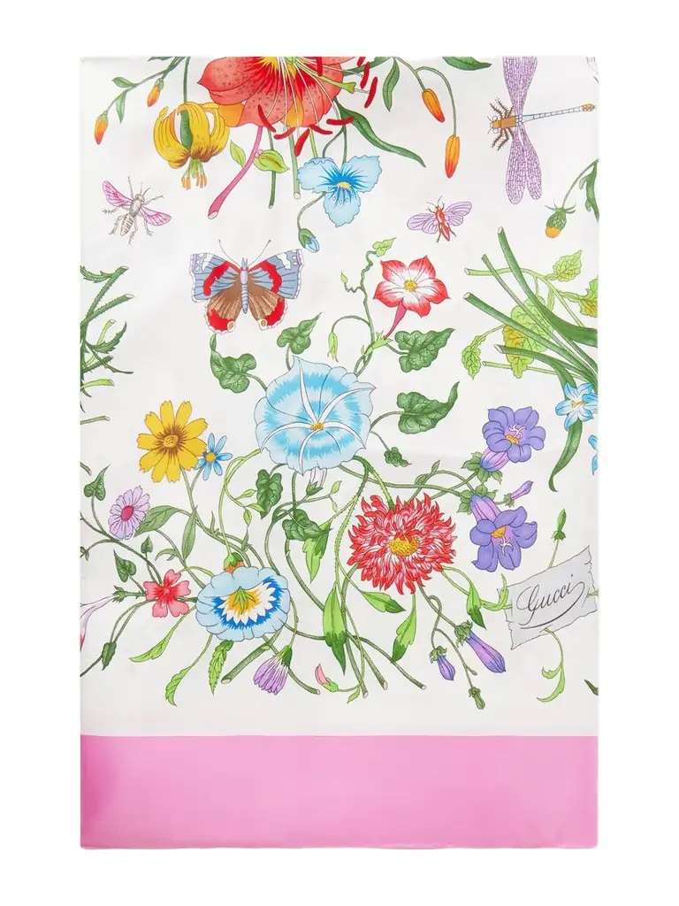 Gucci Flora Printed Silk-twill Scarf