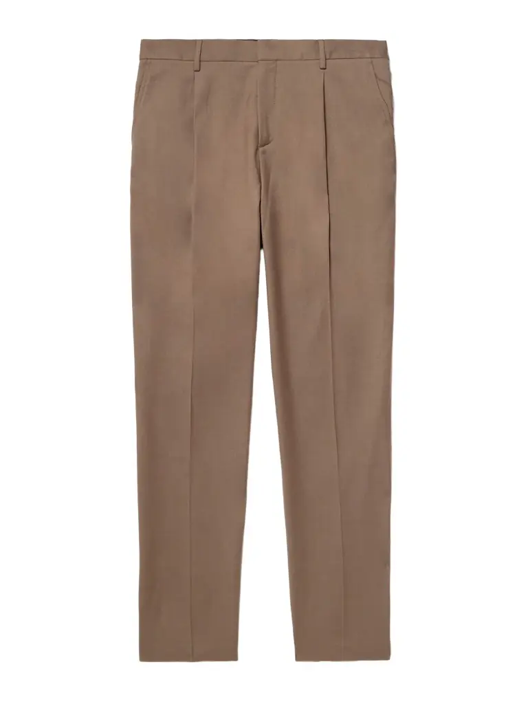 Sunspel Tapered Pleated Virgin Wool-Twill Trousers - Men