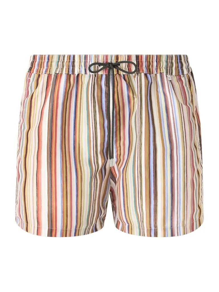 Paul Smith Straight-Leg Mid-Length Striped Recycled Swim Shorts - Men