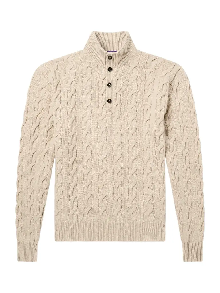 Ralph Lauren Purple Label Cable-Knit Cashmere Sweater - Men