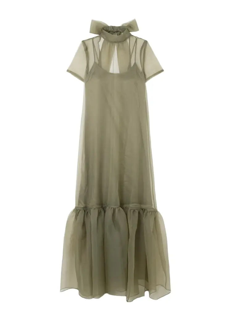 Staud Calluna Ruffled Organza Maxi Dress