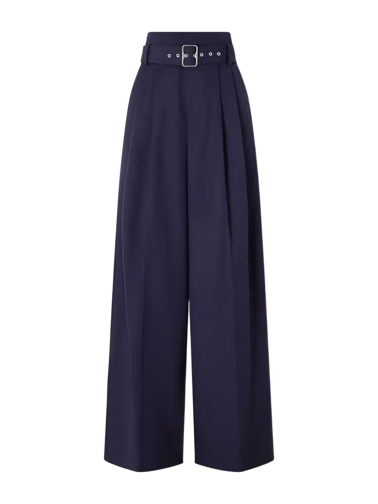 Ralph Lauren Collection Belted Pleated Wool-twill Wide-leg Pants