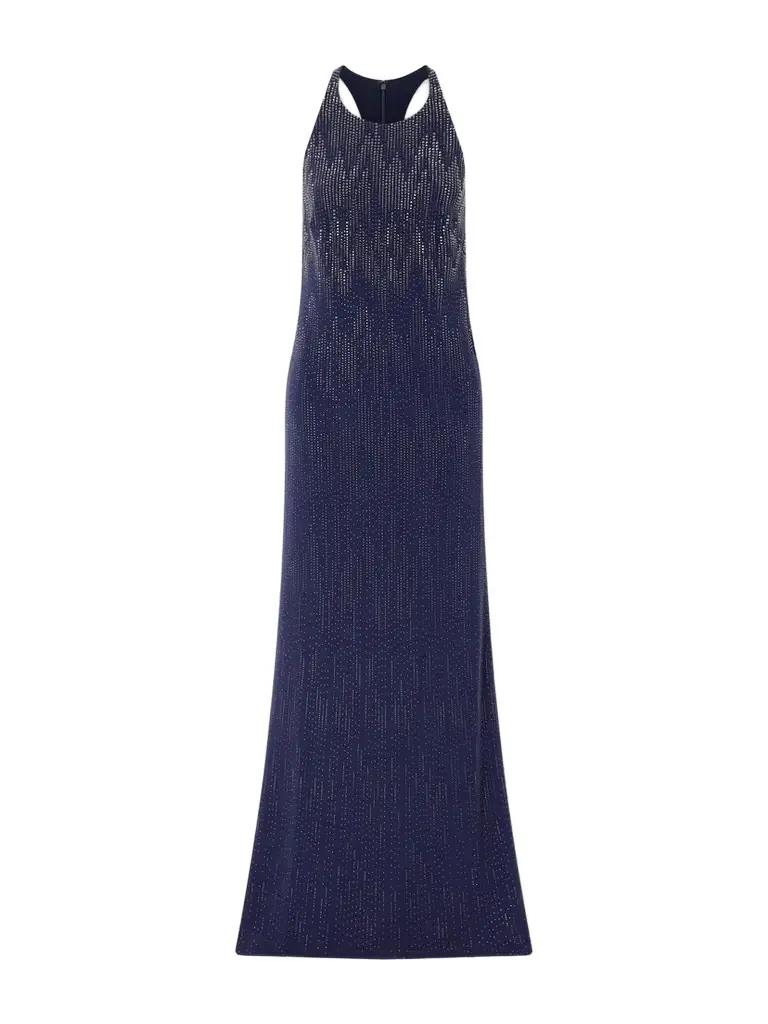 Ralph Lauren Collection Claeton Crystal-embellished Crepe Halterneck Gown