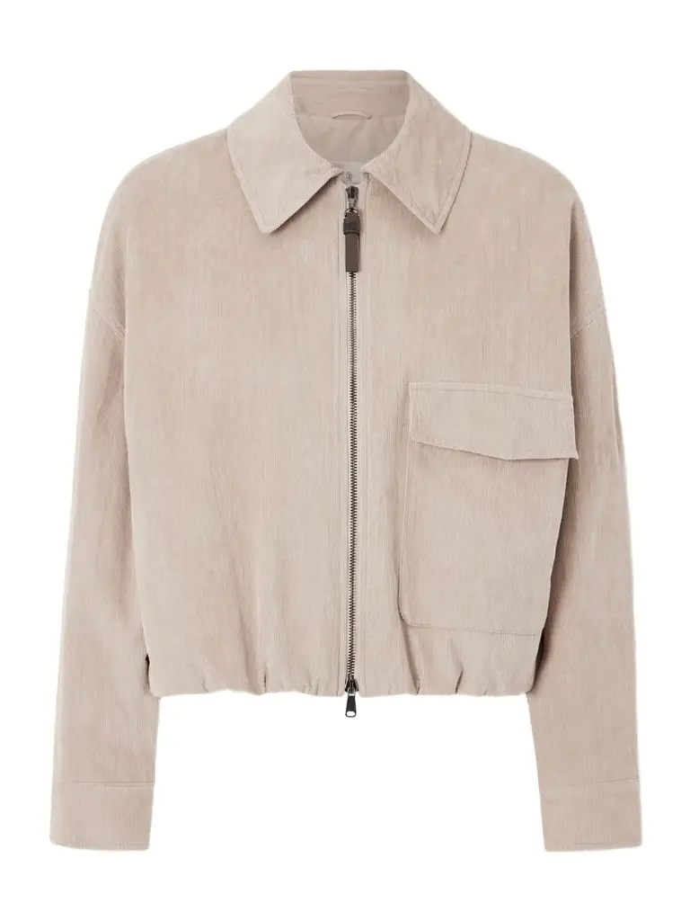 Brunello Cucinelli Embellished Padded Cotton-blend Corduroy Bomber Jacket