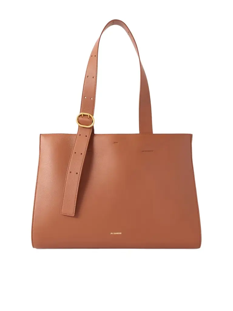 Jil Sander Cannolo Leather Shoulder Bag