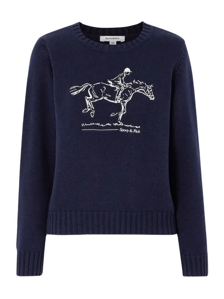 Sporty & Rich Embroidered Cotton Sweater