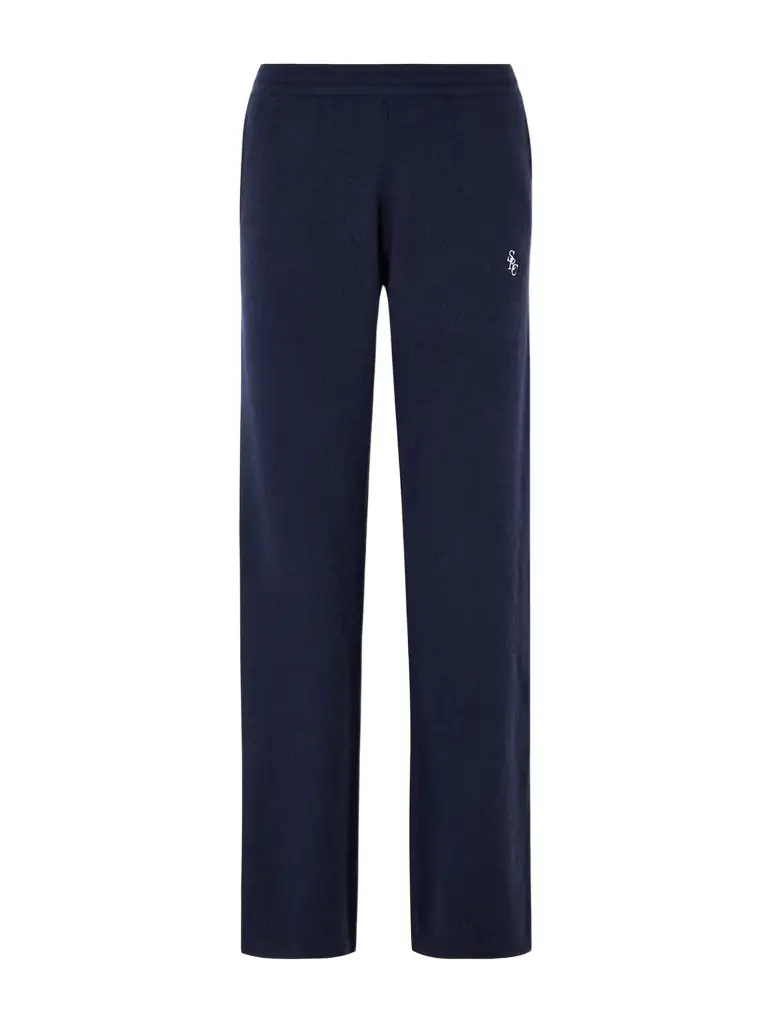 Sporty & Rich Embroidered Cashmere And Wool-blend Track Pants