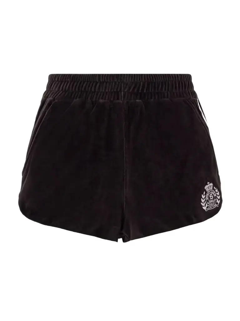 Sporty & Rich Embroidered Cotton-velour Shorts