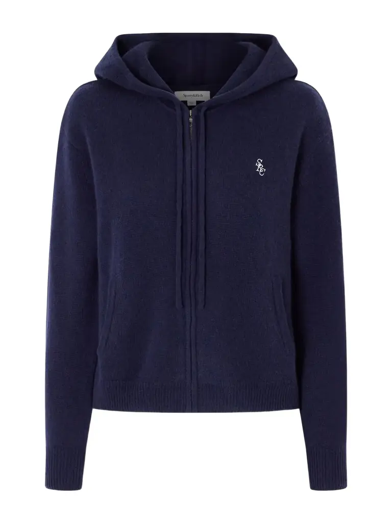 Sporty & Rich Embroidered Cashmere And Wool-blend Cardigan