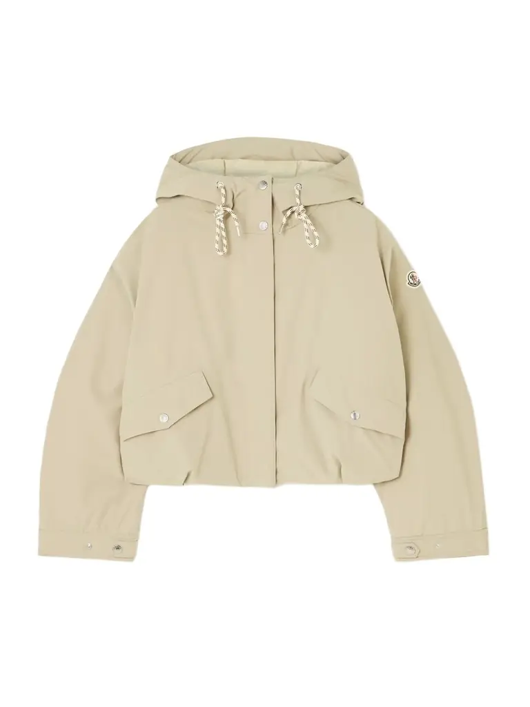 Moncler Eucalyptus Hooded Cropped Shell Down Jacket