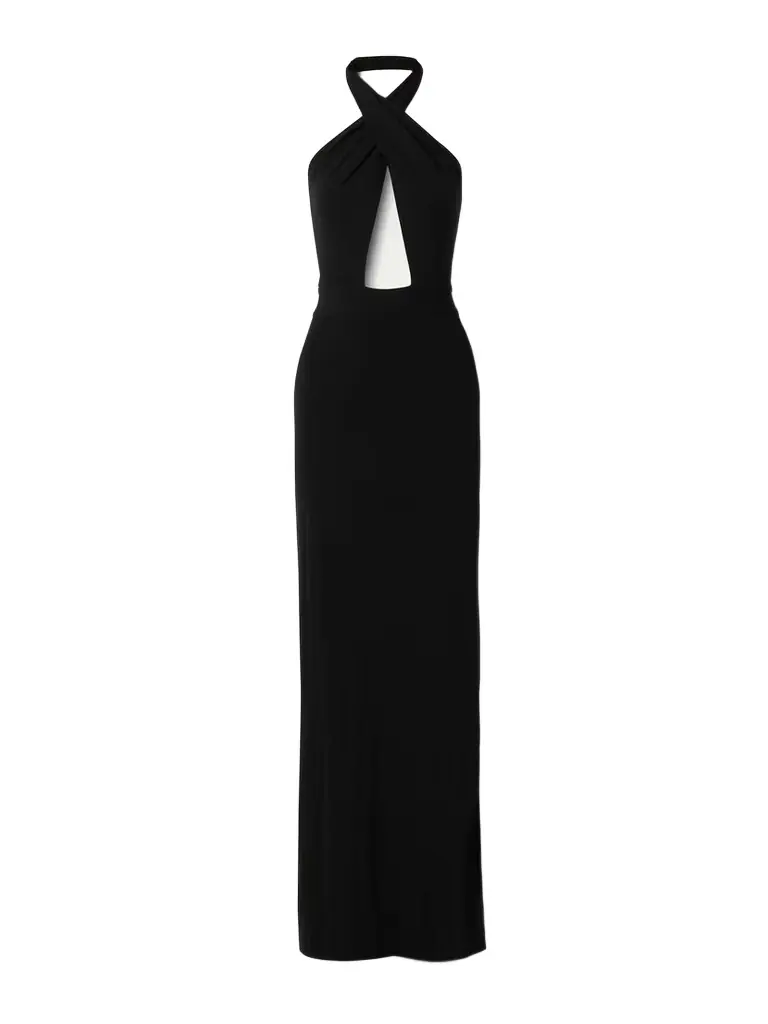 Nili Lotan Lita Convertible Jersey Halterneck Gown